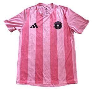 Adidas Inter Miami CF Messi 10 Jersey Mens Small Pink Striped Soccer Shirt FF08